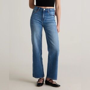 Quince Atlantic Blue Bella Stretch Relaxed Straight Leg Jeans Organic